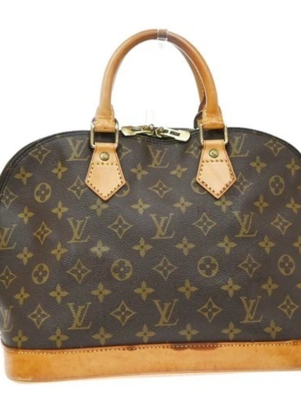 LOUIS VUITTON LV Logo Alma Hand Bag Monogram Leather Brown M51130 34KD383